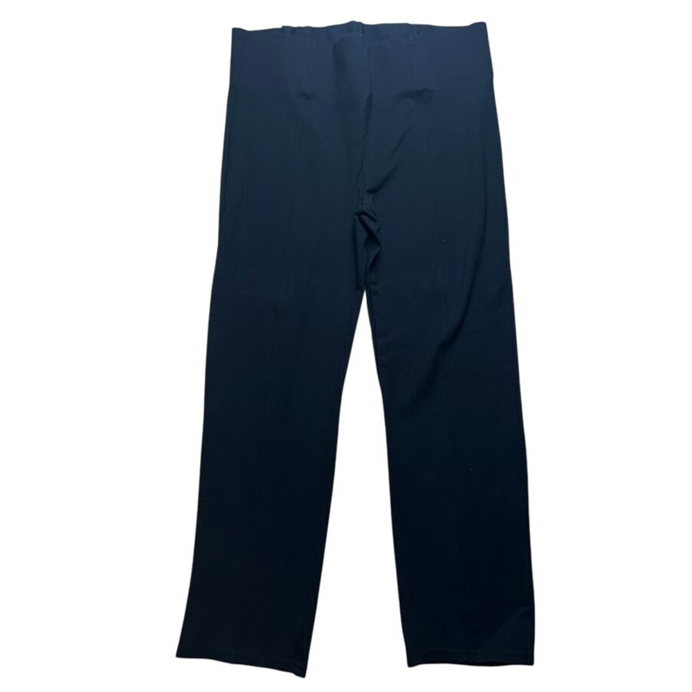 Calessa Womens 2X Black High Rise Seamed Pull On Straight Leg Pants Stretch‎